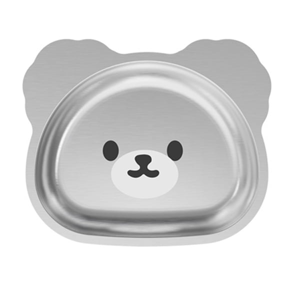 Assiette à Succion en Acier Inoxydable et Silicone pour Tout-Petit, Cadeau Élégant pour Bébé, Tout-Petit et Enfants