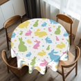 thumbnail image 2 of Nappe Ronde Lapin de Pâques Oeufs Colorée Poses de Pâques Sautant Courant Lapins Cercle Nappe Housse 60 Pouces Lavable Réutilisable Housse de Table pour Salle à Manger Cuisine Fête Décoration, 2 of 6