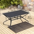 thumbnail image 3 of Outsunny Outdoor Dining Table with Umbrella Hole Patio Dining Table, Black, 3 of 10
