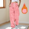 thumbnail image 2 of BLVB Womens Winter Fleece Sweatpants Drawstring Waist Joggers Pants Thick Thermal Comfy Lounge Trousers with Pockets, 2 of 5