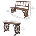 thumbnail image 3 of Outsunny Ensemble de Salle à Manger d'Extérieur 3 Pcs avec Roues de Chariot pour 4 Personnes, 3 of 10