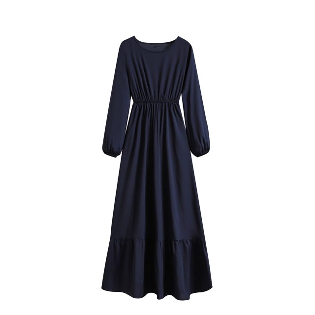 Gspmoly Robes pour Femmes, Robe Décontractée pour Femmes à la Mode, Robe à Col Rond à Manches Longues, Robe Longue à Taille, Robes de Soirée pour Femmes Offres des Fêtes