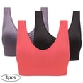 thumbnail image 2 of AherBiu 3pc Plus Size Sports Bras for Women High Support Wireless Workout Bras Full Coverage Push up Yoga Running Bralettes, 2 of 7