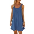 thumbnail image 2 of drppepioner Femmes Grande Taille Liquidation Robe de Plage pour Femmes Paréo de Bikini Tenue de Plage Décontractée Vacances Courte Été Robes à Col Licou, 2 of 7