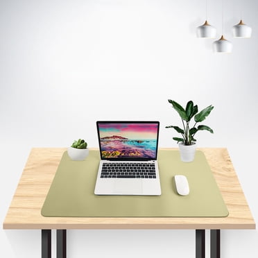 Drppepioner Desk Pad- office Desk Protector Mat- Waterproofing Desk Mat for Desktop- Side Use Faux Leather Desk Pad for Keyboard and Mouse for office and Home