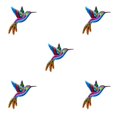 thumbnail image 2 of Wweixi Iron Hummingbird Hanging Home Decor Crafts Ornament Birds Outdoor Blue 5Set, 2 of 6