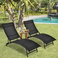 thumbnail image 1 of Costway 2 PCS Patio Folding Chaise Lounge Chair Recliner Adjustable Stackable Deck Black, 1 of 10