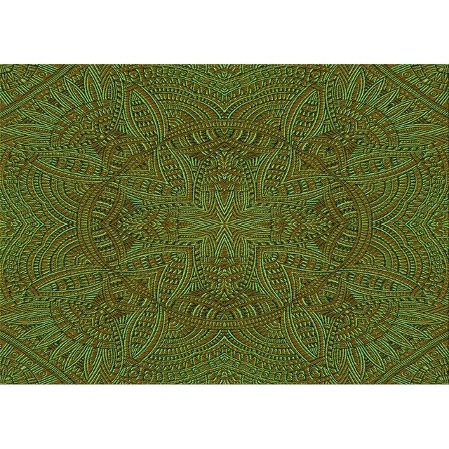 Ahgly Company Machine Washable Indoor Rectangle Transitional Green Onion Green Area Rugs, 2' x 4'