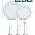 thumbnail image 2 of WDF 30Guest Mint Green Plastic Plates & Disposable Gold Silverware With Green Handle-Baroque Green &Gold Plastic Dinnerware for Upscale Party/Picnic/Birthday, 2 of 8