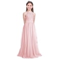 thumbnail image 1 of Aislor Robe pour Demoiselles d'Honneur, Col Licou, Corsage en Dentelle, Robe Longue de Mariage, Robe de Princesse pour Concours, Robe de Bal, Robe Maxi, Rose Perle 16, 1 of 7