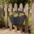 thumbnail image 2 of Mlkoz Home Decor, Rattan-textured Semi-circular Wall-mounted Plastic Flower Pot Home Decor Flower Pot, Mom Gifts, 2 of 6