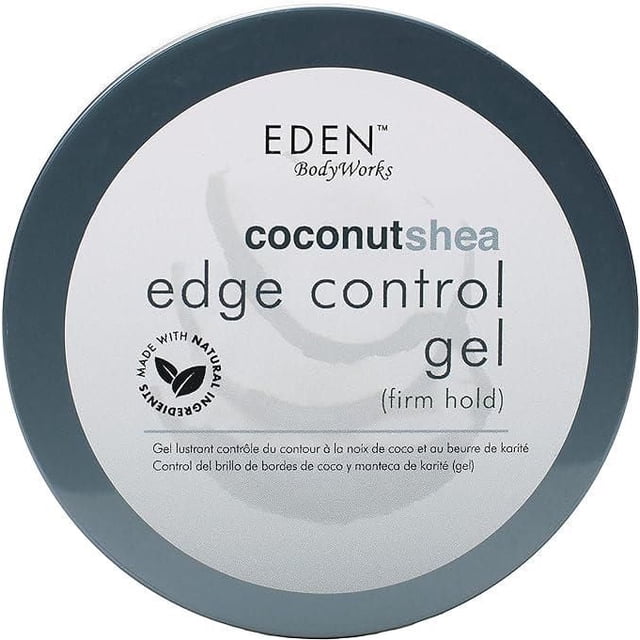 Eden Bodyworks Gel de Coiffage Edge au Karité de Noix de Coco, Tenue Ferme, Gel Coiffant pour le Contrôle des Bords, avec des Ingrédients Naturels et une Formule Légère Qui Prévient l'Accumulation, Convient pour Maintenir des Lignes de Cheveux Épurées et Préserver les Coiffures.