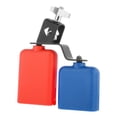 thumbnail image 3 of High and Low Sound Multicolor Cow Bell Percussion Noisemaker Cattlebell Drum Double Mounted Bell Set Accessories , Style D, 3 of 8