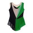 thumbnail image 4 of MSemis Kids Girls Shiny Diamond Color Block Mesh Splice Gymnastics Leotard Skating Jumpsuit Dance Green 14, 4 of 7