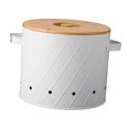 thumbnail image 2 of DOLITY Kitchen Vegetable Storage Tin Potato Onion Garlic Storage Bin with Lid Kitchen Storage Canister for Kitchen Countertop Pantry White Large, 2 of 9