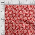 thumbnail image 2 of oneOone Cotton Poplin Red Fabric Tropical Leaf Craft Projects Decor Fabric Printed By The Yard 42 Inch Wide, 2 of 5