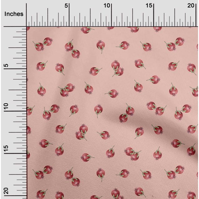oneOone Cotton Flex Fabric Pomegranate Fruit Print Fabric BTY 40 Inch Wide
