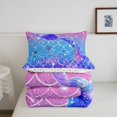 thumbnail image 4 of YST Mermaid Fish Scale Bedding Mermaid Tails for Girls Comforter Set Full Size, Gradient Blue Rainbow Comforter Sets for Teens Kids Sparkle Mermaid Bedding Sets with 2 Pillowcases, 4 of 6