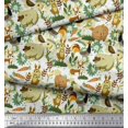 thumbnail image 3 of Soimoi Modal Satin Fabric Floral,Bird & Animal Cartoon Fabric Prints by Yard 42 Inch Wide, 3 of 3