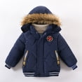 thumbnail image 2 of WEIYLL Hauts pour Garçons Tendance Enfants Hiver à Capuche Veste Chaude Bleue, 2 of 8