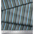 thumbnail image 2 of Soimoi Blue polyester Crepe Fabric Vertical Stripe Decor Fabric Printed Yard 42 Inch Wide, 2 of 5