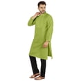 thumbnail image 3 of Atasi Ensemble Kurta-Pyjama Indien Uni pour Hommes Col Mandarin Kurta Décontracté Longue Tenue, 3 of 7