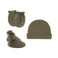 thumbnail image 2 of Clearance! Baberdicy Newborn Hat Gloves Foot Set Three Piece Multi Color Set Army Green, 2 of 4
