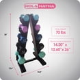 thumbnail image 3 of HolaHatha 2, 3, 5, 8, & 10 lb Neoprene Dumbbell Free Weight Set w/ Rack, Pastel, 3 of 12