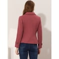 thumbnail image 4 of INSPIRE CHIC Caban à Revers Cranté à Double Boutonnage pour Femme Rose Foncé TP, 4 of 6