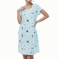 thumbnail image 2 of Kcodviy Chemise de Nuit en Coton pour Femme Pyjama Chemises de Nuit pour Femme Coton Manches Courtes Chemise Décontractée Boutonnée Robe de Pyjama Imprimée Robe de Nuit, 2 of 5