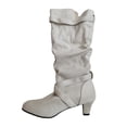 thumbnail image 5 of Kcodviy Bottes Mi-Hautes pour Femmes de Commerce Extérieur d'Automne et d'Hiver Nouvelles Mi-Hautes pour Femmes à Talon Moyen à Enfiler Mi-Hautes pour Femmes, 5 of 5