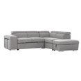 thumbnail image 2 of Sutton 105 in. Grey Upholstered Right-Facing Storage Sleeper Sectional Sofa Bed with Nested Stools, 2 of 8