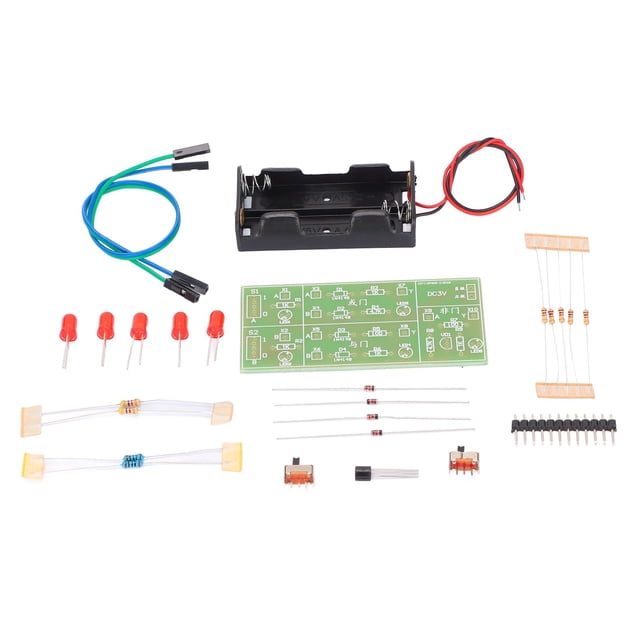 Kit de Composants Électriques, Matériau ABS, Expérience d'Enseignement, Circuit de Portail à Composant Discret, Kit DIY Résistant à l'Usure pour Formation Pratique