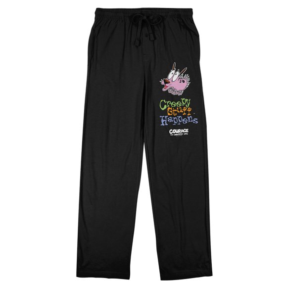 Courage le Chien Lâche Trucs Effrayants Arrivent Pantalon de Sommeil Noir pour Homme-Moyen