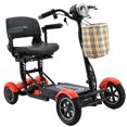 thumbnail image 2 of Long Range 40 KM Motorized Mobility Scooter For All Terrain, 1-Step Folding, Powerful Double Motors, 48cm Wide Seat, Matte Red, 2 of 11