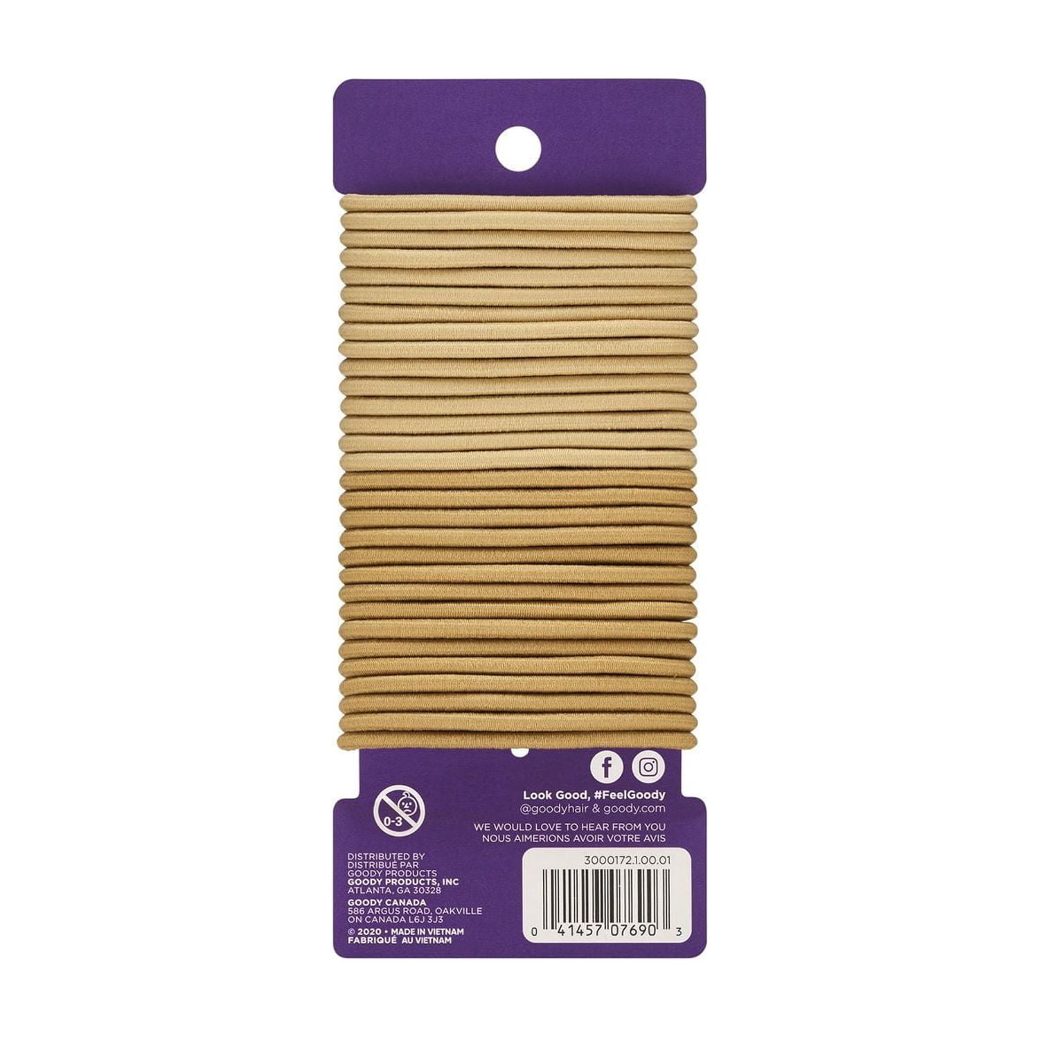 Goody Ouchless Blonde Hair Elastics - No Metal - Gentle Hair Ties - 30 Ct