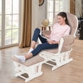 thumbnail image 2 of Costway Glider and Ottoman Cushion Set Wood Baby Nursery Rocking Chair Pink, 2 of 10