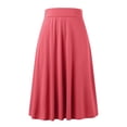 thumbnail image 4 of B91xZ Jupe Basique Décontractée pour Femme Vintage Évasée en Ligne A Imprimée Plissée Midi, Rouge Melon D\'eau TTG, 4 of 4
