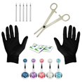thumbnail image 1 of BodyJ4You 15PCS Professional Piercing Kit Steel 14G Double Created-Opal Belly Navel Ring Body Piercing Set, 1 of 6