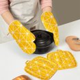 thumbnail image 4 of Heat Gloves for Cooking, Kitchen Microwave Thermal Insulation Gloves Thickened Plaid and Heat Protective Gloves Baking Cotton and Linen Oven Gloves Kitchen Gloves for Cooking, 4 of 6
