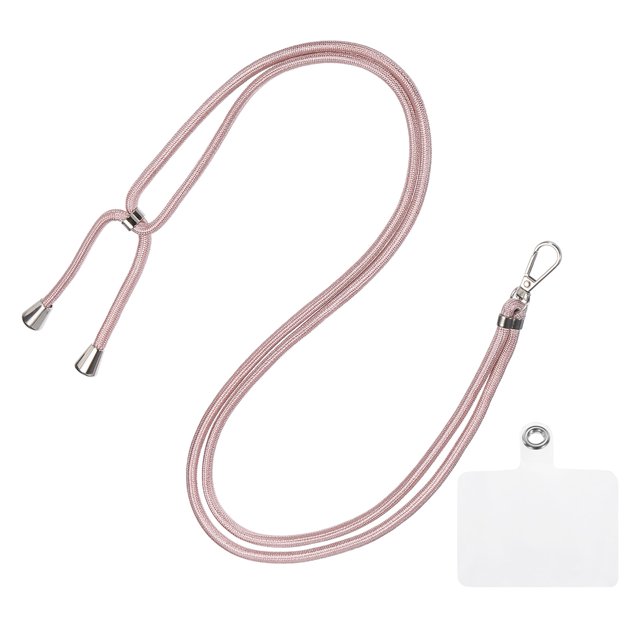 Unique Bargains Cordon pour Téléphone avec Écusson de Cordon Transparent, Or Rose, 1 Unité