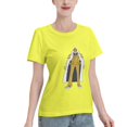 thumbnail image 2 of T-Shirt Basique à Manches Courtes pour Femme une Pièce Singe Jaune, 2 of 6