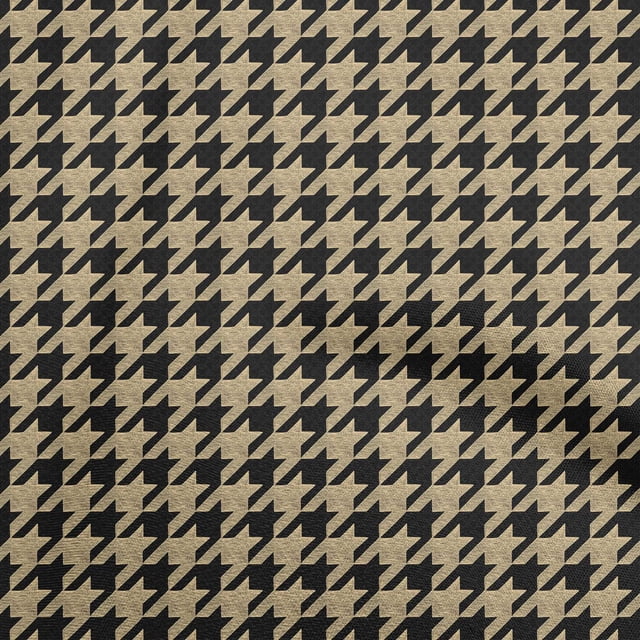 oneOone Viscose Chiffon Black Fabric Houndstooth Fabric For Sewing Printed Craft Fabric By The Yard 42 Inch Wide