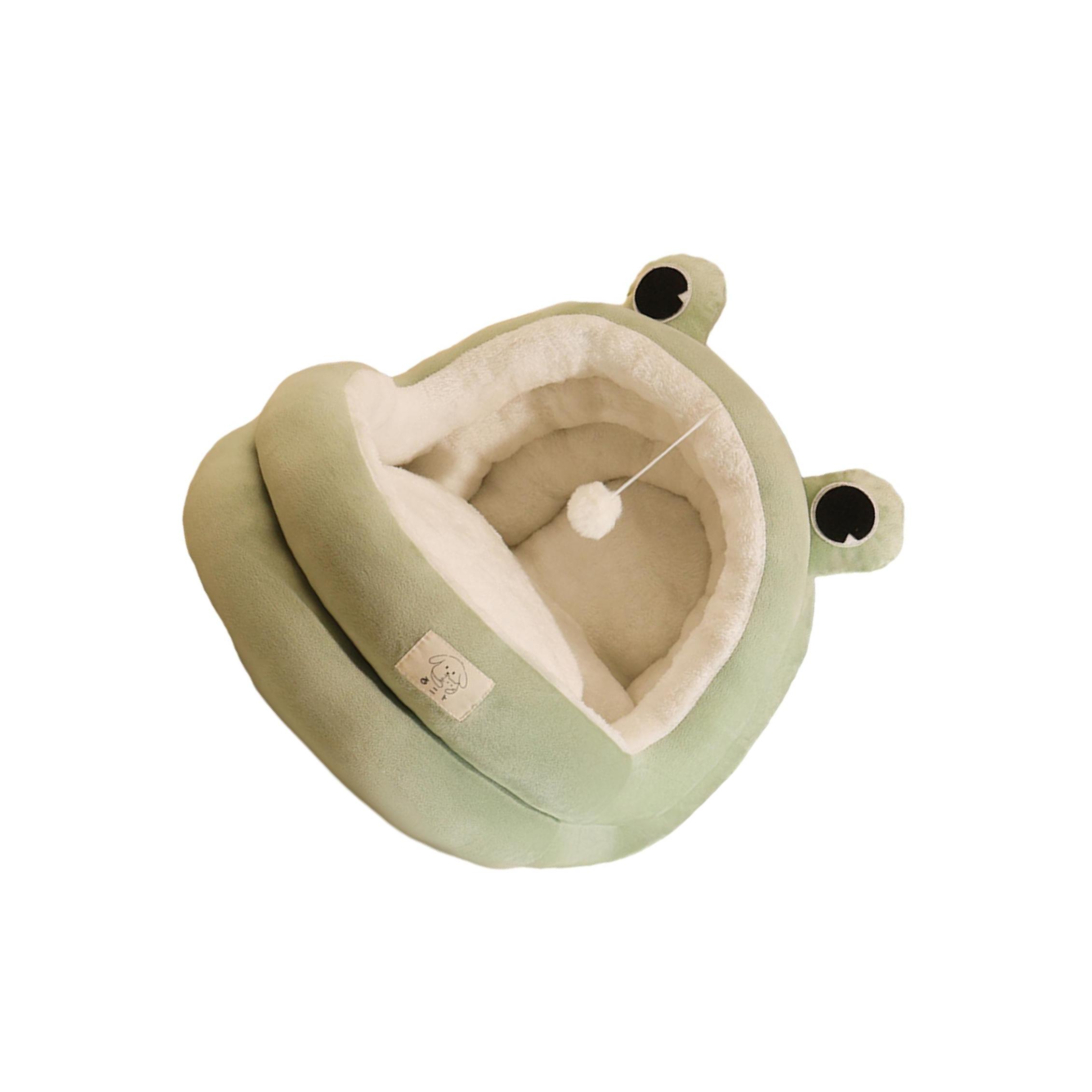 Maytalsory Lit Grotte pour Chat Fond Antidérapant Port pour Chat Nid d'Intérieur Semi-Résistant Chats Fermés Moyen Vert m