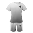 thumbnail image 2 of Men's Summer Tracksuit Plus Size Short Sleeve O Neck Athletic Suit Casual Color Block Waist Tracksuit Set, 2 of 4