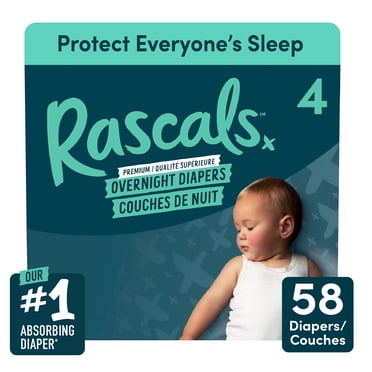 Couches de nuit Rascals, Taille 4, 58 unités
