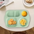 thumbnail image 5 of Fesfesfes Wheats Straw Kids Meal Plates Childrens Divided Plates Student Lunch Tray Thickened Cafeteria Style Compartment Tableware Reusable, 5 of 5