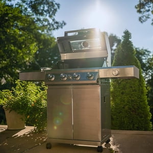 Monument Grills Larger 4-Burner Gaz propane Grills BBQ Style de cabinet en acier inoxydable résistant avec BBQ housse