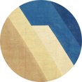thumbnail image 1 of Ahgly Company Tapis d'Intérieur Ronds Abstraits Bleu Acier Abstrait, 5 Pieds Rond, 1 of 6