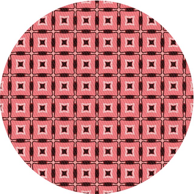Ahgly Tapis Rond Lavable en Machine Intérieur Transitionnel Rouge Pastel Rose, 6 Pieds Rond